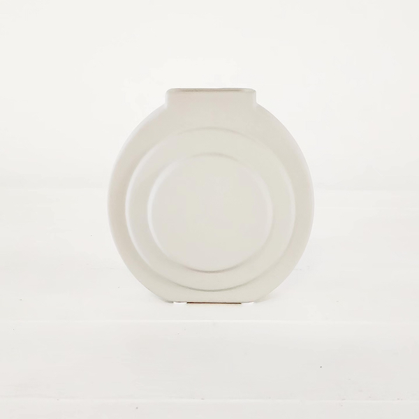 Round Lace Budvase - Light Grey